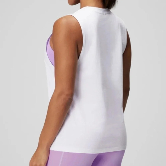 Fabletics International Women's Day Muscle Tank, Color White/Purple Size XXL - Picture 2 of 13